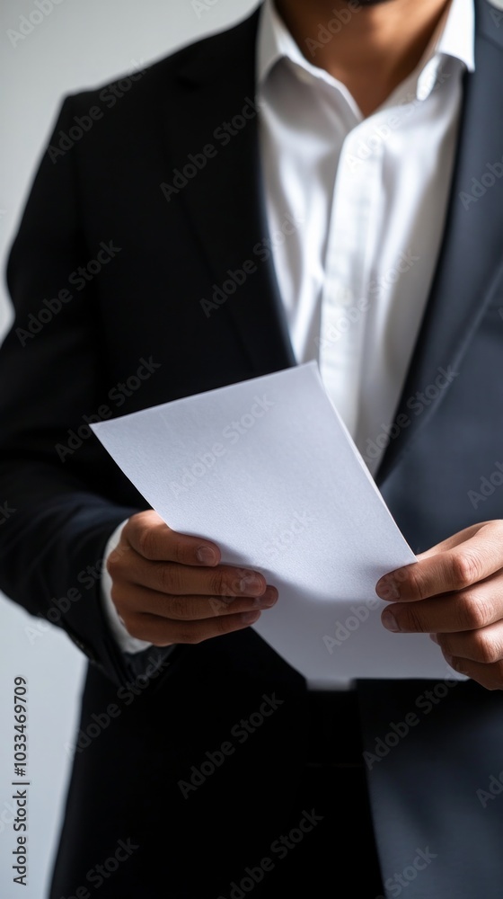 Close Up of a Businessman Reading a Document Close Up of a Businessman Reading a Document