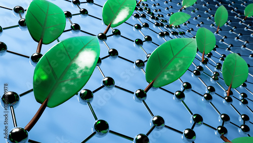 Green nanomaterials, conceptual illustration
