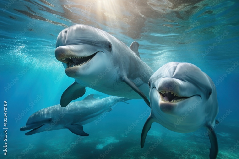 Fototapeta premium Dolphin outdoors animal mammal.