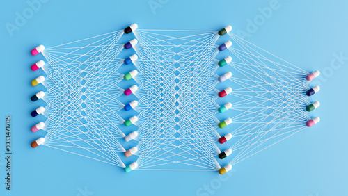 AI assisted drug screening, conceptual illustration