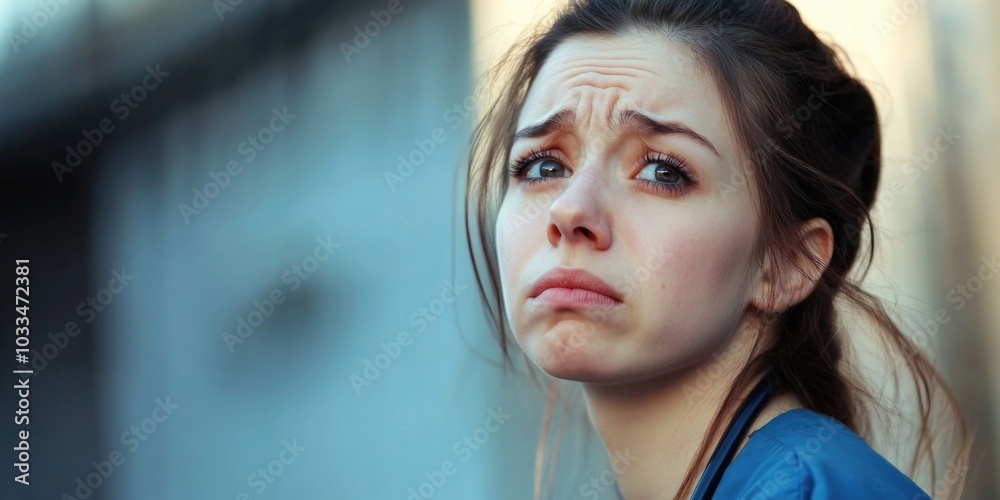 A Young Woman in a Moment of Concern A Young Woman in a Moment of Concern
