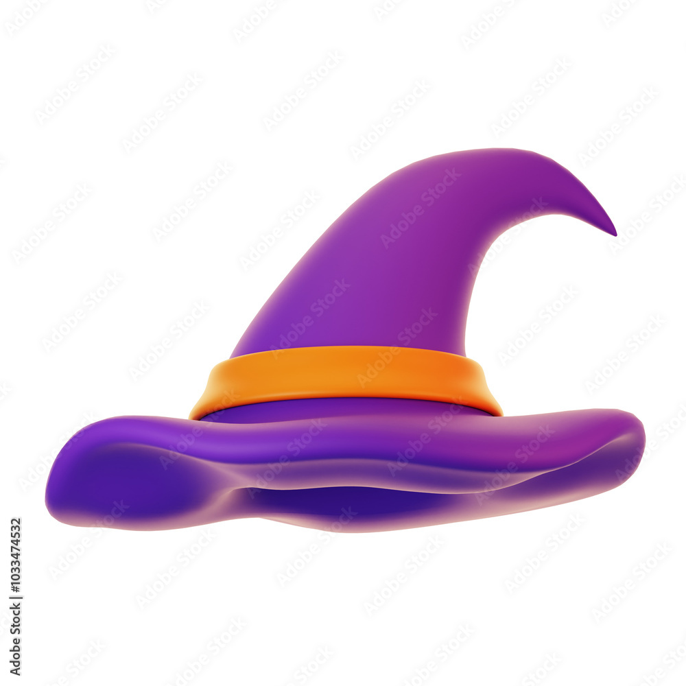 Fototapeta premium 3d render halloween icon concept. 3d render witch hat