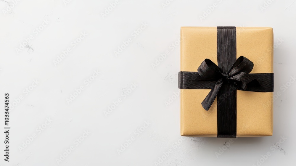 Elegant minimalist gift box with subtle shadows, featuring a blank area for personalized text or message.