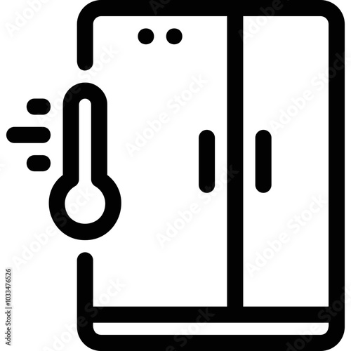 Simple vector icon freezing chamber