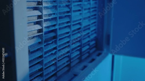 사람들의 DNA 데이터베이스 샘플들이 모여 있는 냉동고