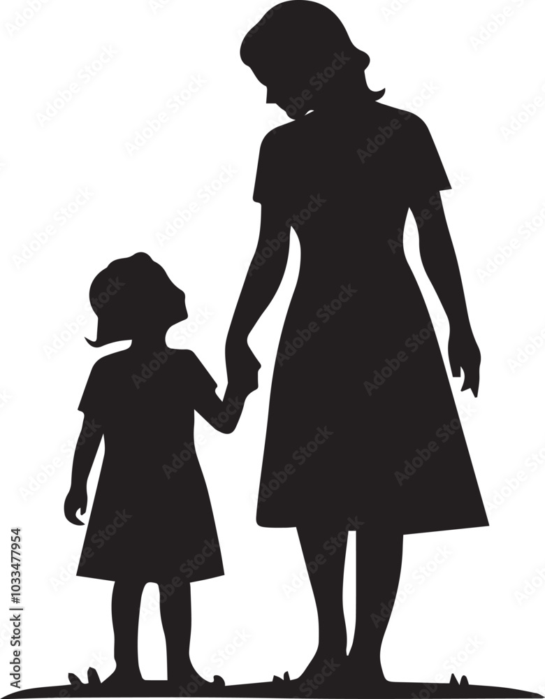 Mother day Vector Black Silhouette Design For T-Shirt Mother day Vector Black Silhouette Design For T-Shirt