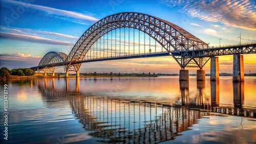 Hernando de Soto Bridge in Memphis over Mississippi River travel photography
