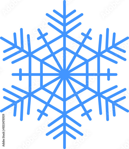 Snowflake icon. Line art illustration of snowflake icon. Snowflake icon transparent. svg or png. Snowflake shape. Christmas Vector image. Outline