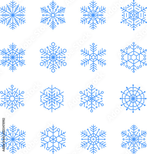 Snowflake icon. Line art illustration of snowflake icon. Snowflake icon transparent. svg or png. Snowflake shape. Christmas Vector image. Outline