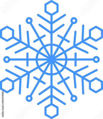 Snowflake icon. Line art illustration of snowflake icon. Snowflake icon transparent. svg or png. Snowflake shape. Christmas Vector image. Outline