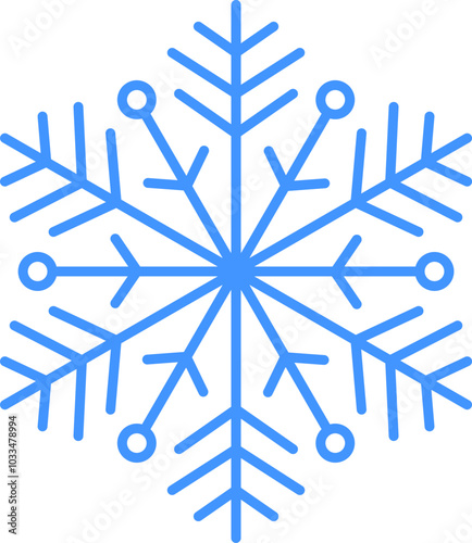 Snowflake icon. Line art illustration of snowflake icon. Snowflake icon transparent. svg or png. Snowflake shape. Christmas Vector image. Outline