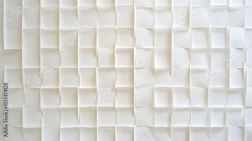 Abstract White Paper Square Grid Pattern - Minimalist Modern Design - Geometric Texture