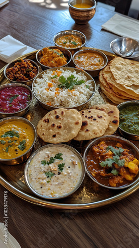 North Indian Thali with a Rich Selection of Traditional Dishes   photo