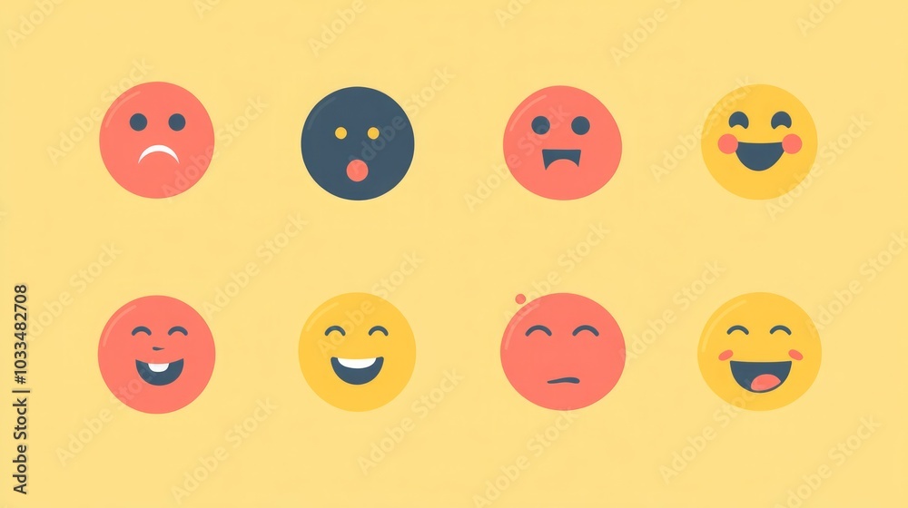 Collection of Emojis Representing Different Emotions Collection of Emojis Representing Different Emotions