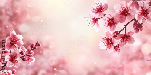 Sakura cherry blossom flowers for a background with copyspace.