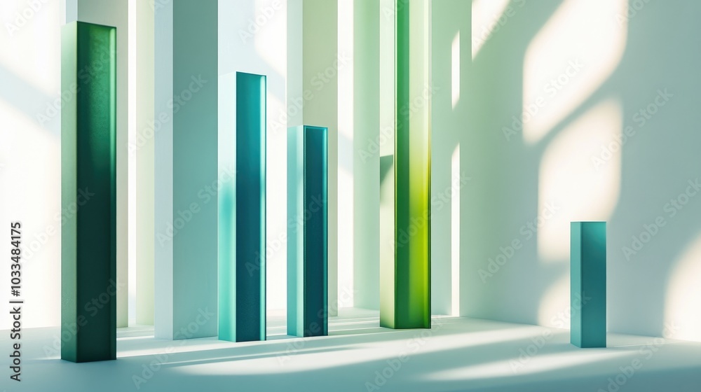 Obraz premium Abstract Composition of Vertical Glass Structures