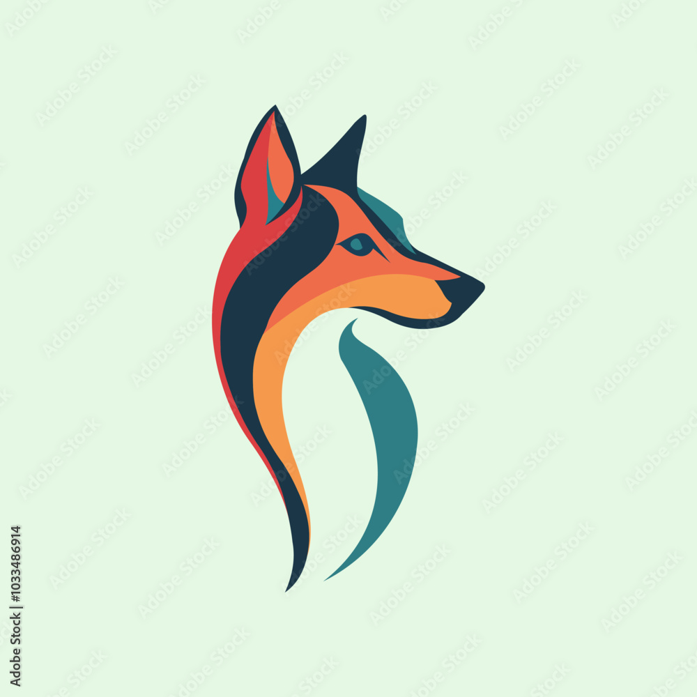 Obraz premium simple abstract dog logo design