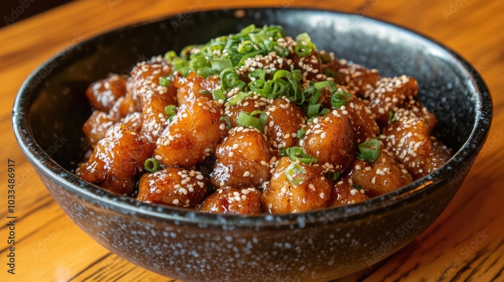 Delicious Sweet and Sour Chicken Dish in Bowl Delicious Sweet and Sour Chicken Dish in Bowl