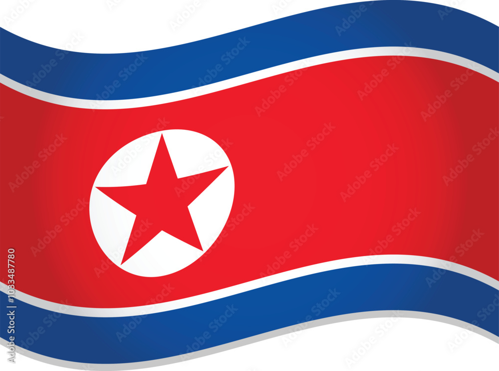 North Korea Flag 3D Vector North Korea Flag 3D Vector