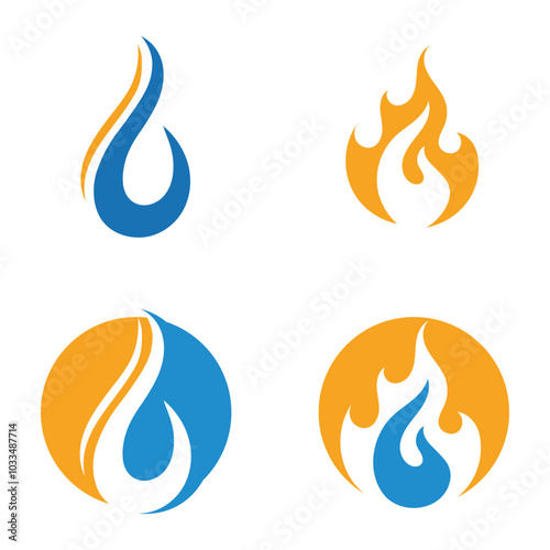 Water and fire logo symbol