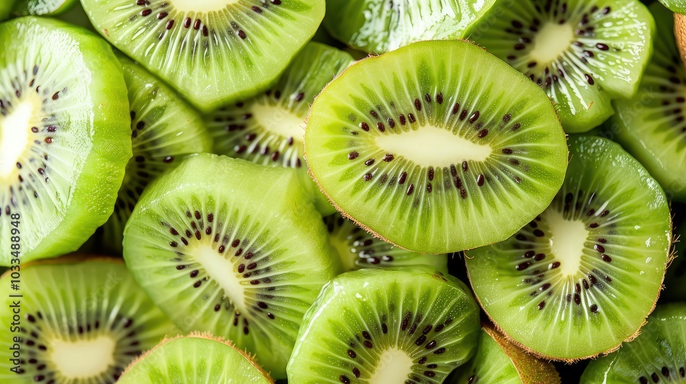 Fresh green kiwi fruit slices --no text and people, human --chaos 10 --ar 16:9 Job ID: cf7b83a1-e0eb-415a-be5c-c637f29181b7 Fresh green kiwi fruit slices --no text and people, human --chaos 10 --ar 16:9 Job ID: cf7b83a1-e0eb-415a-be5c-c637f29181b7