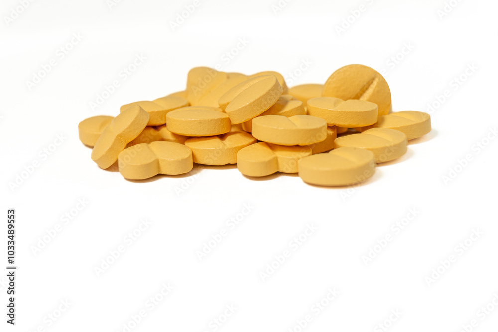 Heart medication pills on a clean white background. Ideal for medical, healthcare, or pharmaceutical concepts, highlighting treatment and cardiovascular health. Heart medication pills on a clean white background. Ideal for medical, healthcare, or pharmaceutical concepts, highlighting treatment and cardiovascular health.