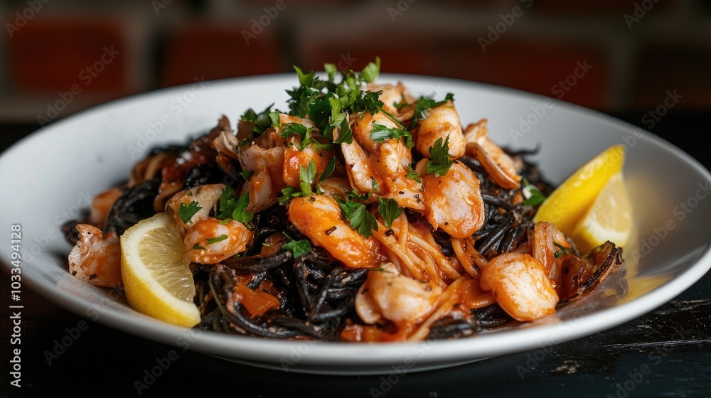 Shrimp Pasta Dish with Lemon and Fresh Herbs Shrimp Pasta Dish with Lemon and Fresh Herbs