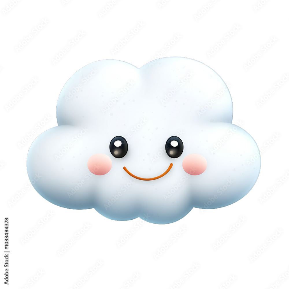 Puffy cartoon style cloud with a rounded playful shape isolated on a transparent background Puffy cartoon style cloud with a rounded playful shape isolated on a transparent background