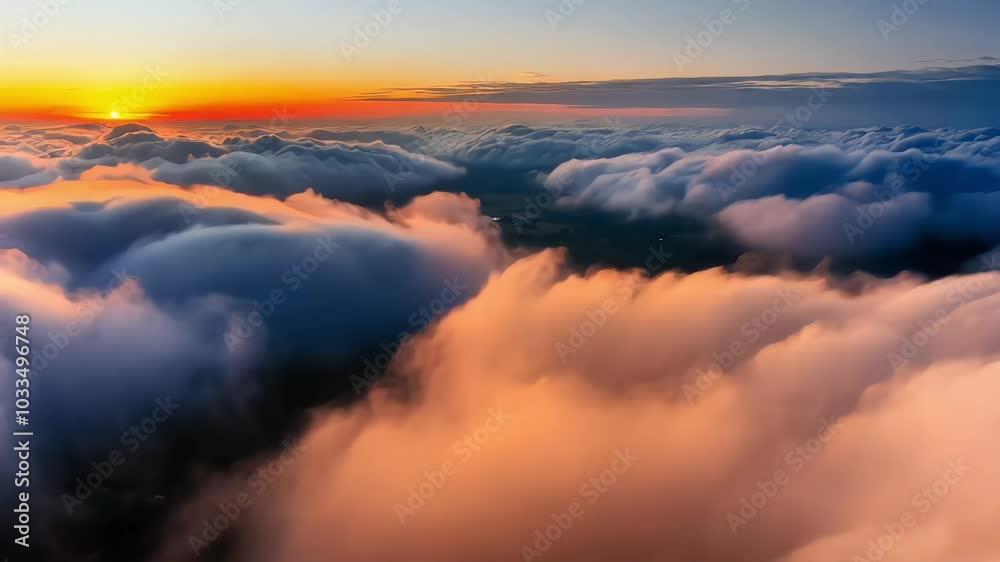 Golden Skies Flight Over Sunset Clouds Animation Golden Skies Flight Over Sunset Clouds Animation