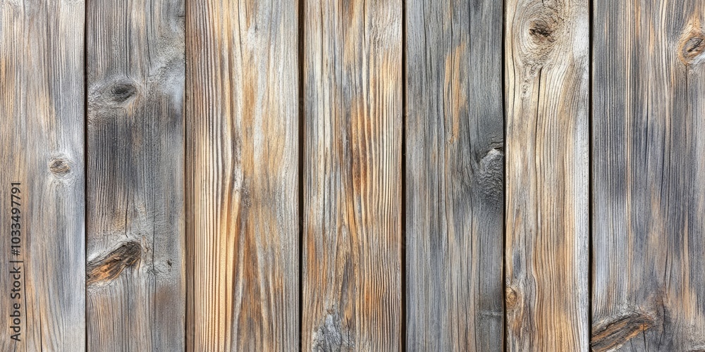 Fototapeta premium Aged rustic wooden texture in natural color, without any paint.