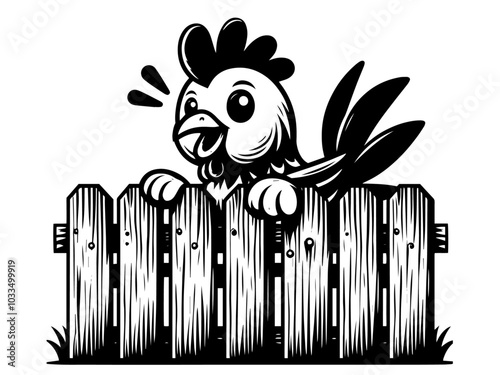 cute little rooster coloring page in cartoon style – farm animal fun