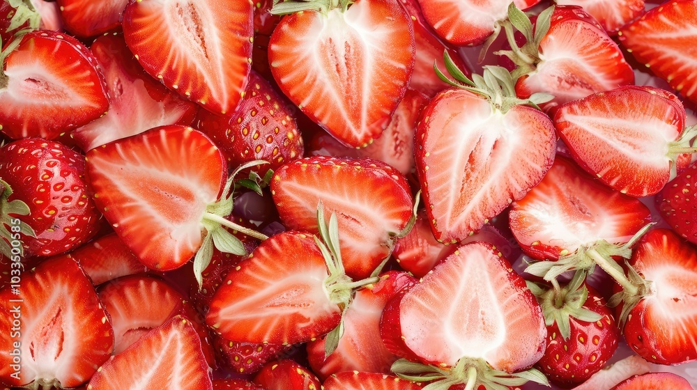 Sliced strawberries backgrounds --no text and people, human --chaos 10 --ar 16:9 Job ID: bec6d673-9387-4bb6-85b4-3109d52278b7 Sliced strawberries backgrounds --no text and people, human --chaos 10 --ar 16:9 Job ID: bec6d673-9387-4bb6-85b4-3109d52278b7