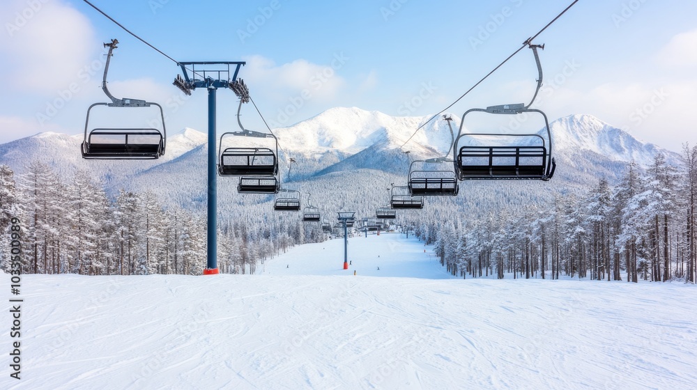 snowy European ski resort snowy European ski resort