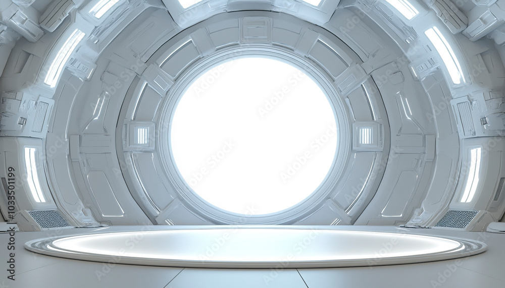Fototapeta premium 3D Mech Style C4D Science Fiction Technology Exhibition Background 