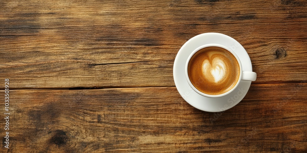 cup of coffee on a wooden surface with copyspace for text cup of coffee on a wooden surface with copyspace for text