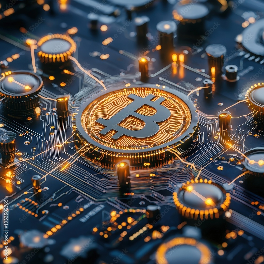 custom made wallpaper toronto digitalA computer chip with a large B on it