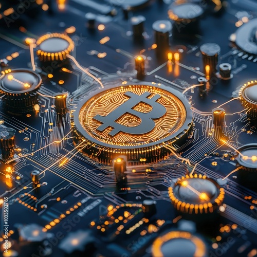 Wallpaper Mural A computer chip with a large B on it Torontodigital.ca