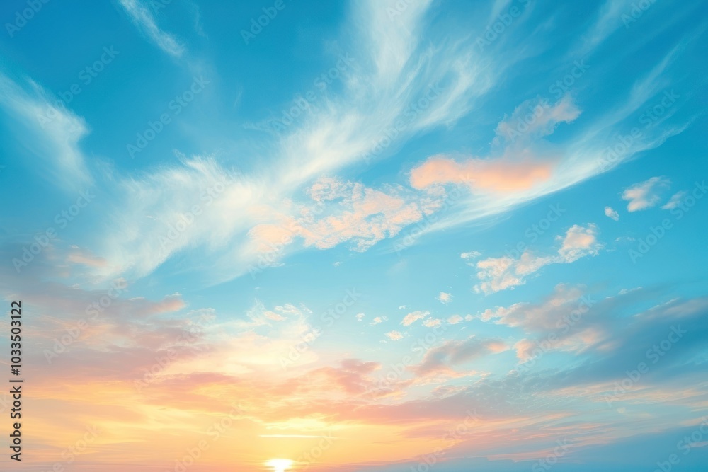 Photo of soft and dreamy sky backgrounds sunlight outdoors.