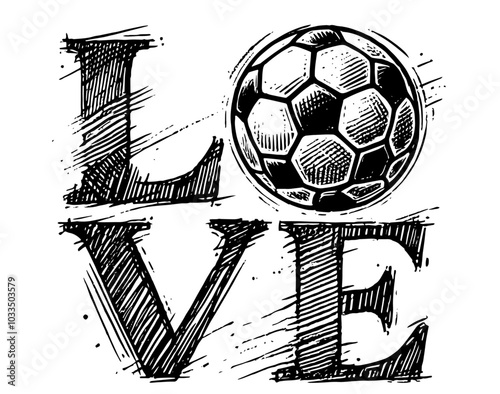 love for football sign design in black vector with creative elements