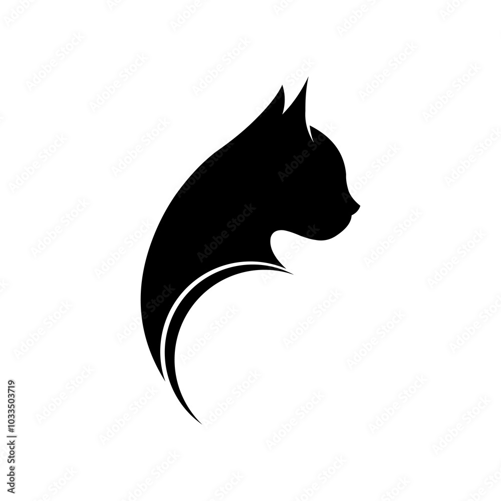 simple abstract cat logo design simple abstract cat logo design