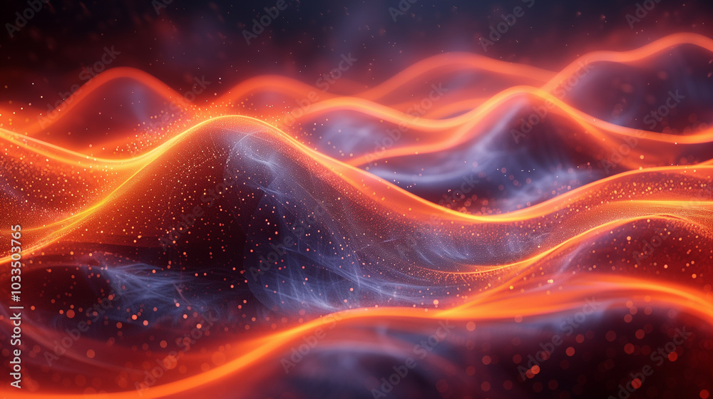 Fototapeta premium Abstract background with space. Abstract wave line background. Flow texture. Curve flow. Modern background design. Abstract design. Colourful wave on a black background. 