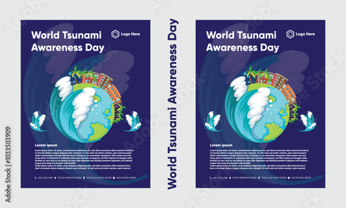 Simple flat victor world tsunami Awareness day