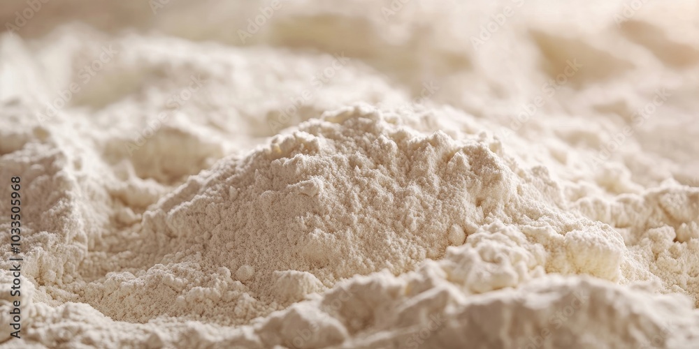 Close-up photo of flour, used for baking bread, with a shallow depth of field. Close-up photo of flour, used for baking bread, with a shallow depth of field.
