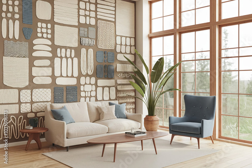 room, large windows with wooden frames that allow natural light