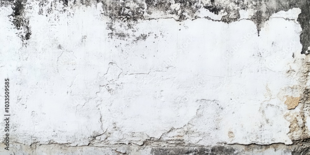 Fototapeta premium Old white concrete wall - texture or background