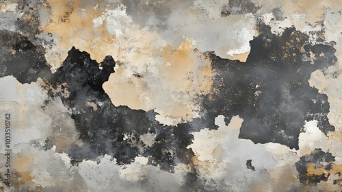 An abstract texture featuring a mix of gray, black, and earthy tones, resembling a weathered surface with a distressed, artistic quality.