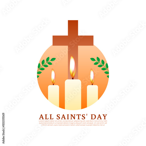 Vector illustration of All Saints' Day social media template