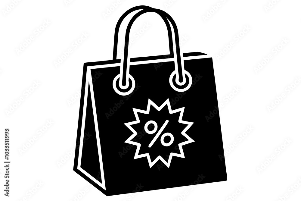 Discount shopping bag icon vector, Modern shop bag silhouette, Shopping bag with discount percentage icon vector
Discount shopping bag icon vector, Modern shop bag silhouette, Shopping bag with discount percentage icon vector