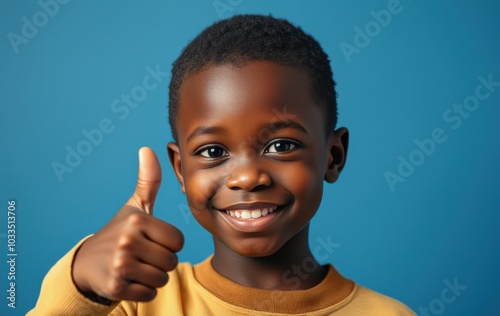 Cheerful kid showing approval