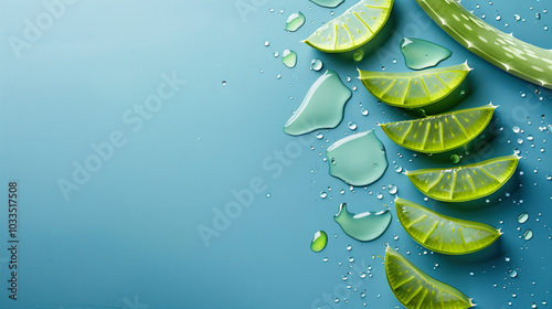 Green beauty aloe vera section background
 photo